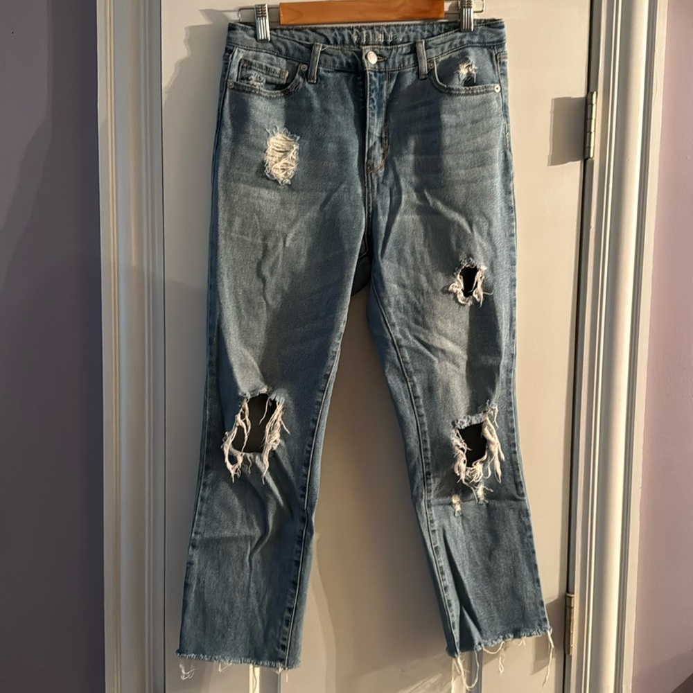 Wild Fable Destroyed Kick Flare Ankle Jeans